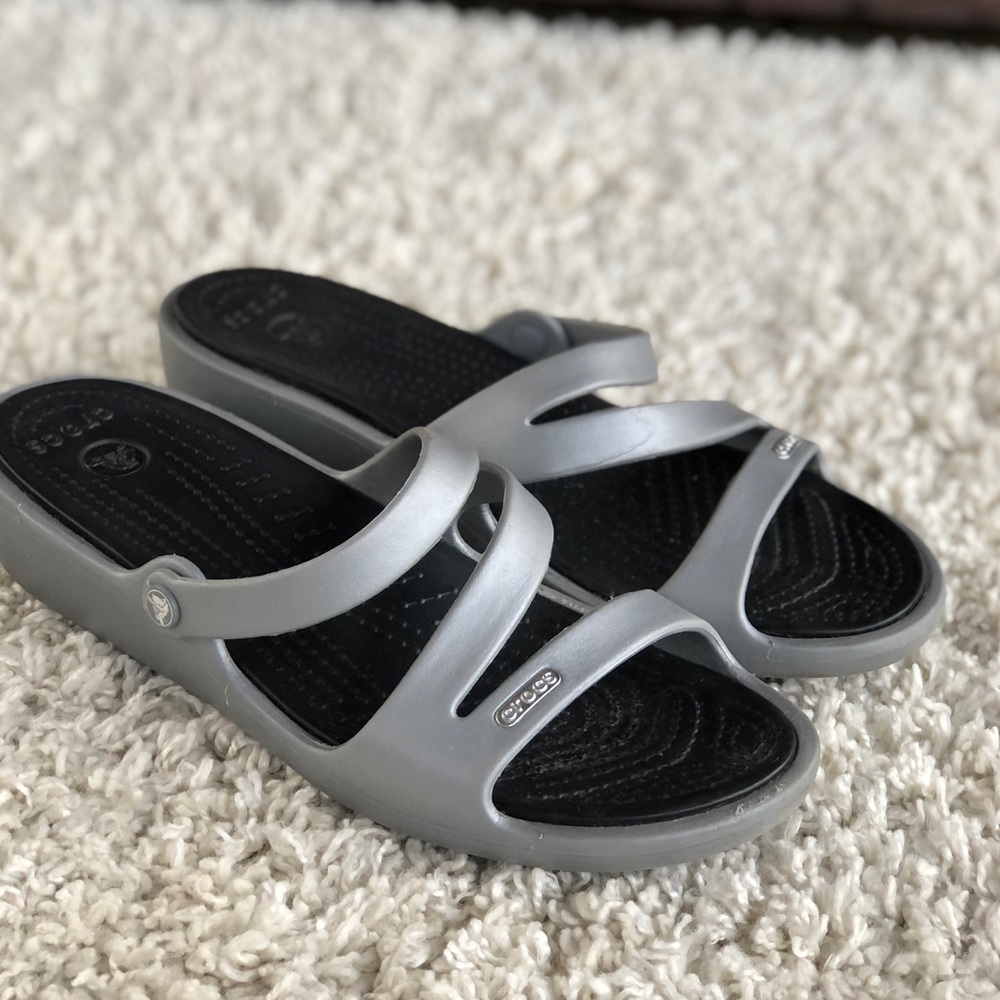 Crocs Patricia Slide Wedge Strappy Comfort Sandals